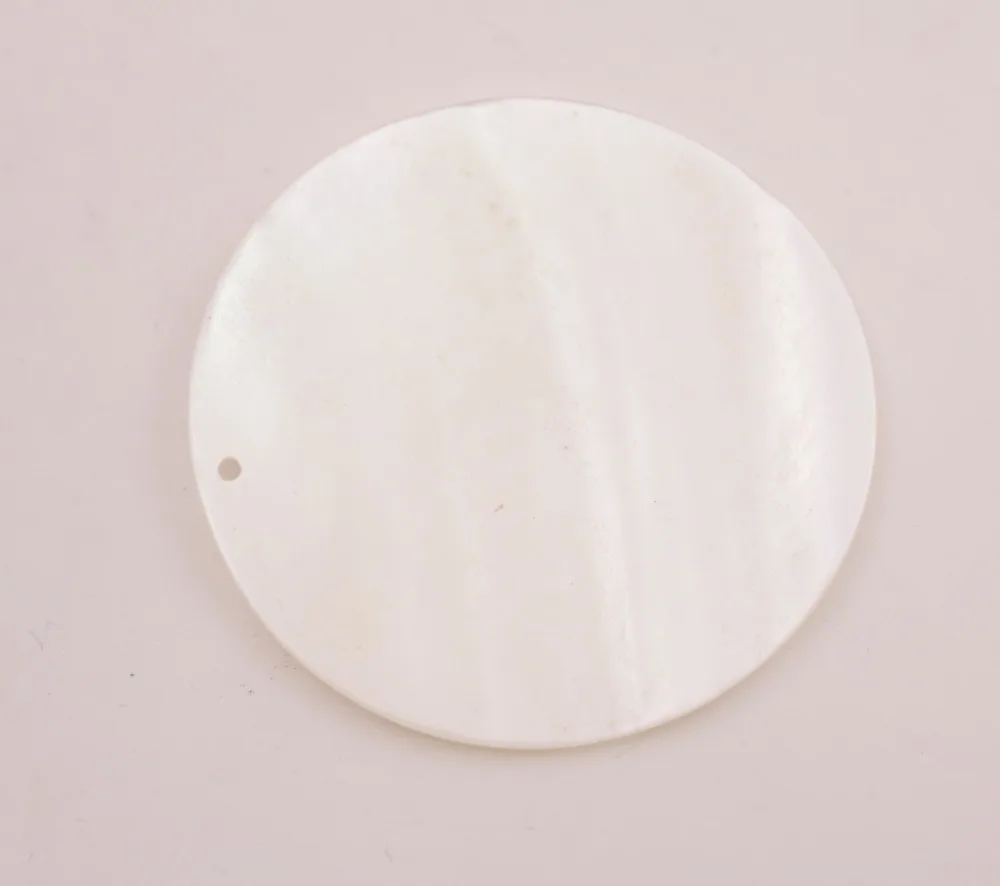 50 мм натуральный белый плоский круглый монета Shell Подвеска ювелирных изделий |