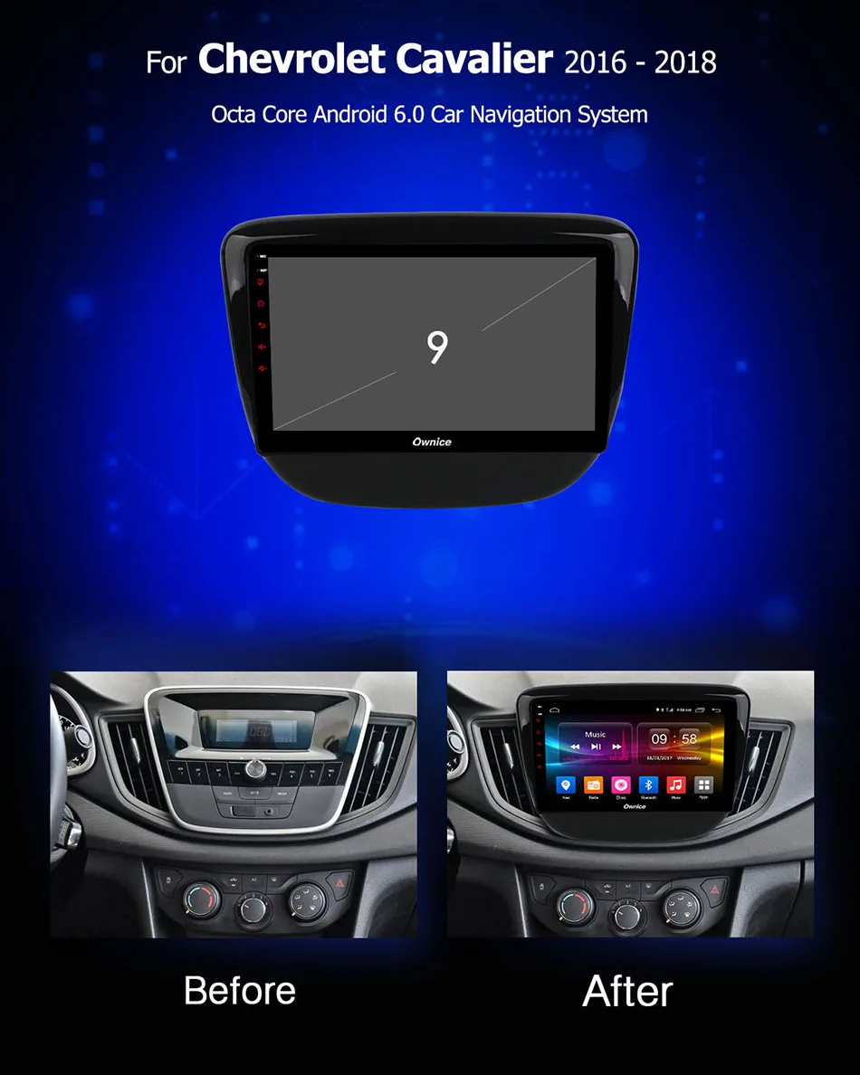 Ownice C500 + G10 8 ядерный android 1 радио gps навигация для Chevrolet Cavalier 2016 2017 2018 автомобильный