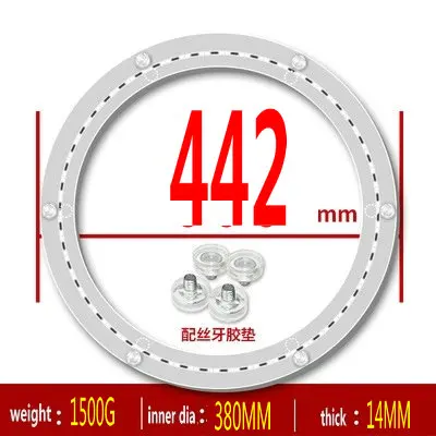 18INCH 442MM OD HQ SS03 Расширенный немой алюминиевый сплав вращающийся поднос для приправ поворотная пластина с противоскользящие мягкие резиновые наконечники тишина ремень - Цвет: 18INCH 442MM OD