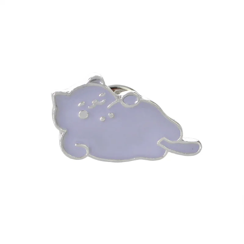 Трендовые милые Мультяшные металлические броши в виде кота розы куртки