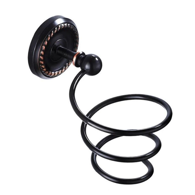 Hairdryer Holder Черный набор оборудования для ванной комнаты античные керамические подстаканники держатель туалетной щетки бронзовая мыльница Роскошные поручни аксессуары для ванной комнаты - Цвет: Hairdryer Holder