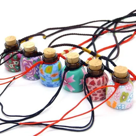 2 мл Модный цветочный Рисунок Полимерная глина духи кулон ожерелье Мини