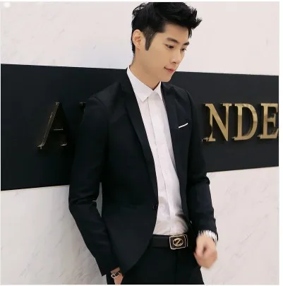 6 color Mens Fashion Solid Blazer British Style Single Button casual Slim Fit suit jacket male Blazers men coat Terno Masculino | Мужская