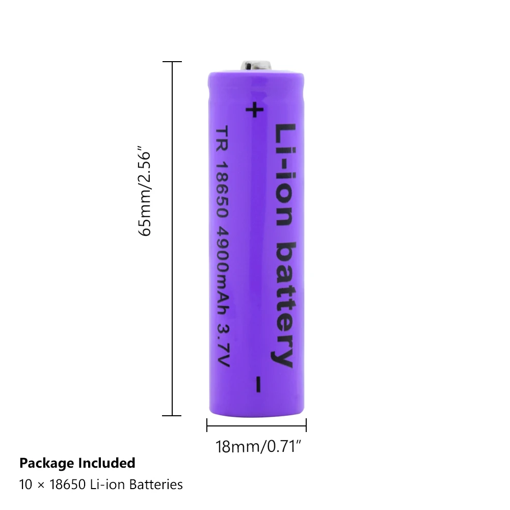 Защищенный аккумулятор питания батареи 18650 батареи 3,7 V 4900 mAh литий-ионный для лазерной ручки светодиодный фонарик