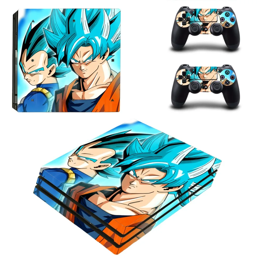 Виниловая наклейка на кожу для консоли Playstation 4 и 2 контроллеров PS4 Pro аниме Dragon Ball