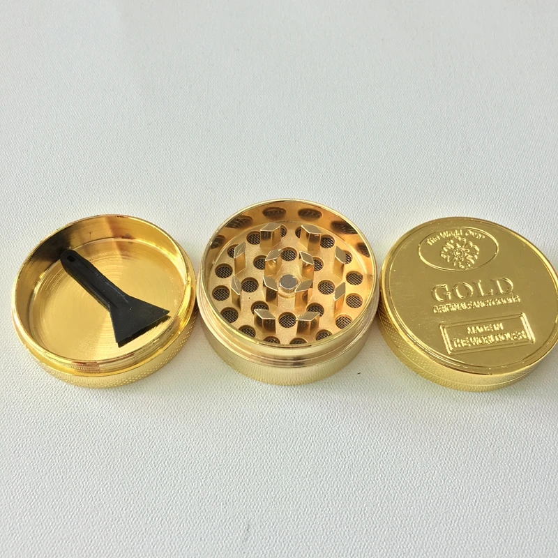 Золотой 3 части цинковый сплав травяной измельчитель табака сигареты дым ручной |
