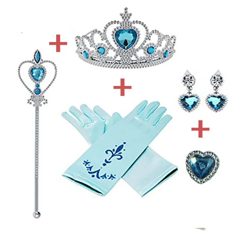 

5pcs/lot Disney Princess Beauty Fashion Toys pretend play Frozen Accessories Love Sticky Diamond Crown Magic Bar Crown