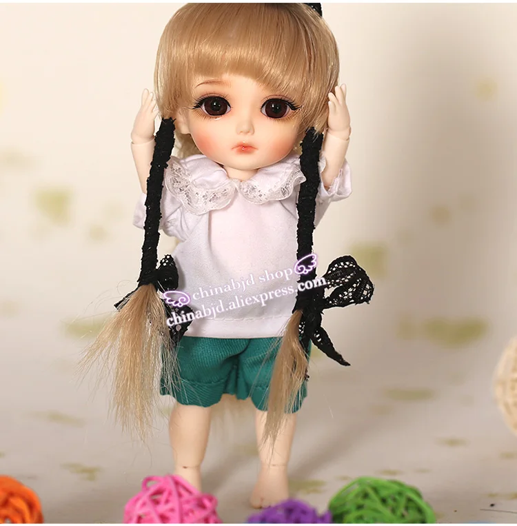 BJD/одежда 1/8 г.; белая футболка принцессы и шорты; милый и милый костюм для лати желтого цвета; YF8-12; Аксессуары для кукол