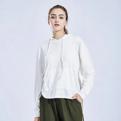 White Футболка для бега для женщин, фитнес, карман, толстовка для йоги, рубашка с длинным рукавом, открытый спортивный топ, тренировки, тренажерный зал, Женская Спортивная кофта, спортивная одежда - Цвет: White