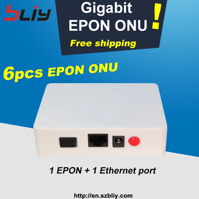 Bliy Бесплатная доставка 6 шт. гигабитный epon onu olt 1 pon порт ethernet с чипом ZTE совместим