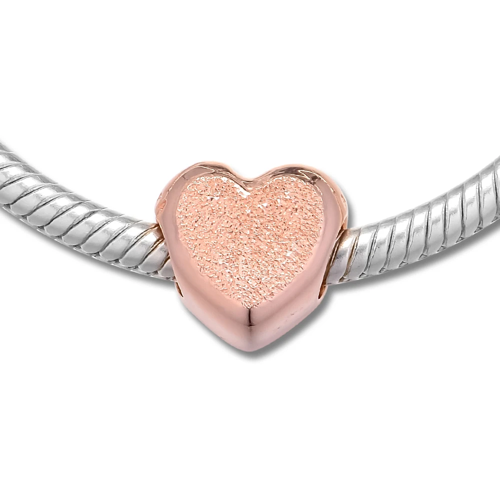 Genuine 925 Sterling Silver Matte Brilliance Heart Charm Fits Pandora Bracelet Beads for Women Jewelry Making Kralen Berleoques | Украшения