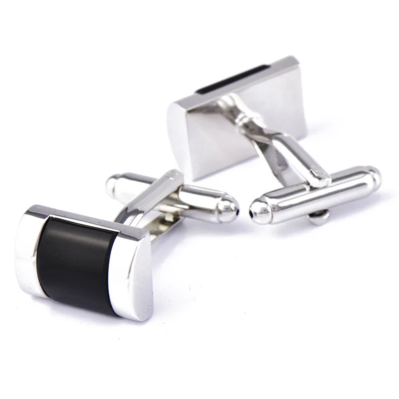 JHSL брендовые модные ювелирные изделия серебряный цвет металл с черным камнем