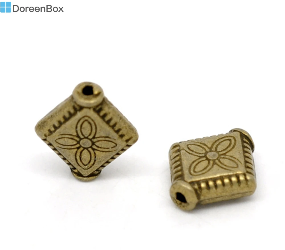 Doreen Box hot 100 бронзовый тон цветок ромб разделитель бусины 10x9 мм (B14587)|spacer beads|beads spacers