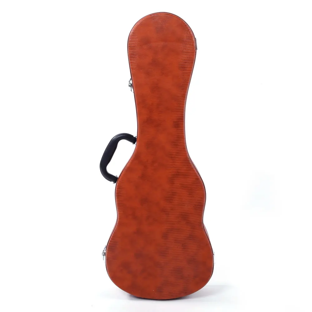 Glarry 24" Concert Python Pattern Crocodile Leather Ukulele Case Brown