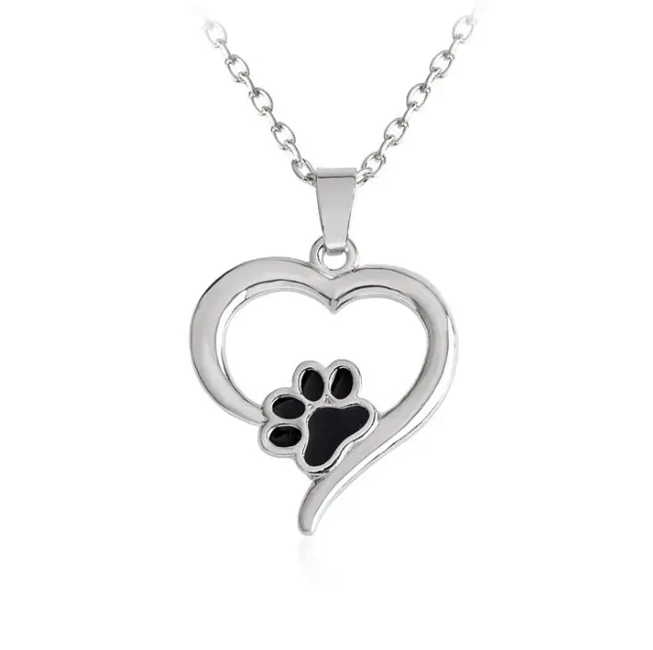 SMJEL New Women Necklaces Jewelry Pet Paw Cute Animal Puppy Heart Charm Statement Pendants Girls gift | Украшения и аксессуары