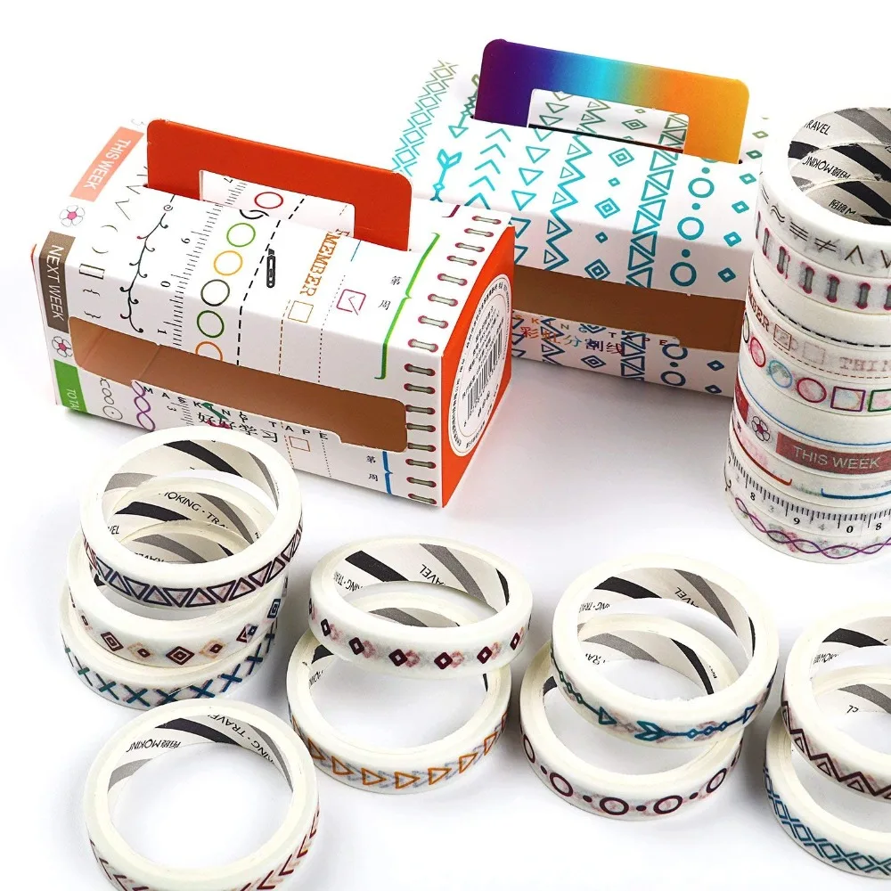 10 рулонов/упаковка Цветы Алфавит лента Washi DIY декоративный Скрапбукинг