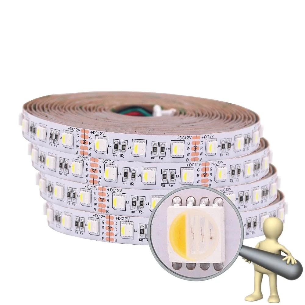 SMD 5050 4 в 1 RGBW RGBWW Светодиодная лента Водонепроницаемая IP65 IP67 IP20 5 м 300LED DC 12V Гибкая