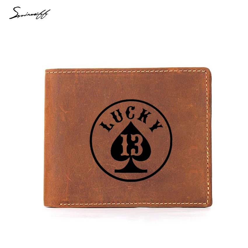 Креативный кожаный кошелек на удачу с 13 пиками мужской держателем для кредитных