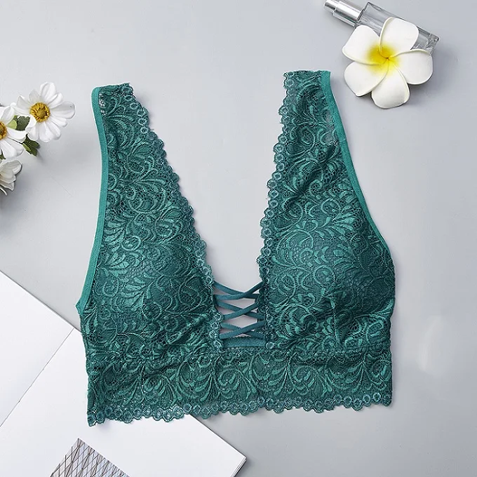 329 Green Бюстгальтер пуш-ап, женское сексуальное нижнее белье, кружевной бюстгальтер без косточек, бесшовный беспроводной пуш-ап бюстгальтер с подкладкой, черный, белый, синий, красный бюстгальтер для женщин - Цвет: 329 Green