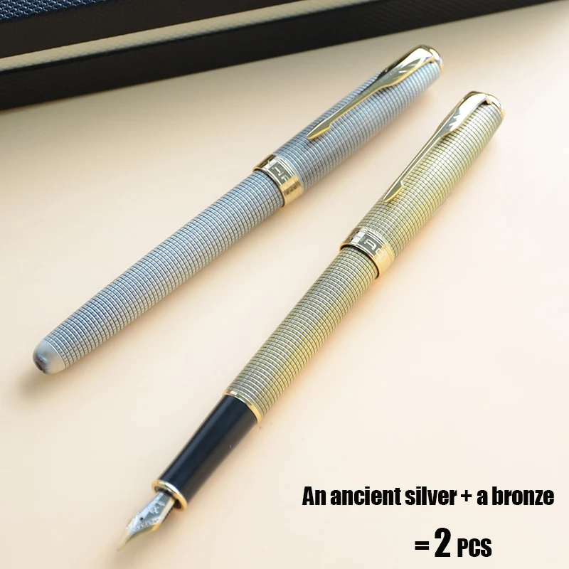 601qinggutong guyin Перьевая ручка Jinhao Новые Роскошные Бронзовые чернильные ручки высокого качества металлические золотые ручки с зажимом подарок для офиса - Цвет: 601qinggutong guyin