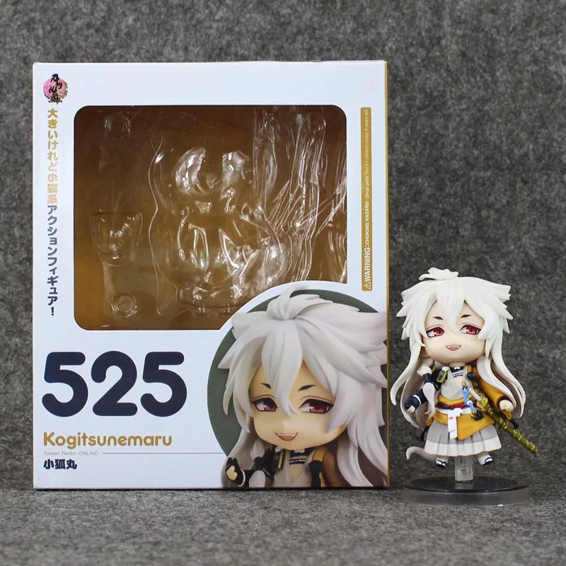 Горячая хорошая улыбка Touken Ranbu онлайн лицо changable 525# Kogitsunemaru Nendoroid ПВХ фигурка Коллекционная модель игрушки - Цвет: figure withcolor box