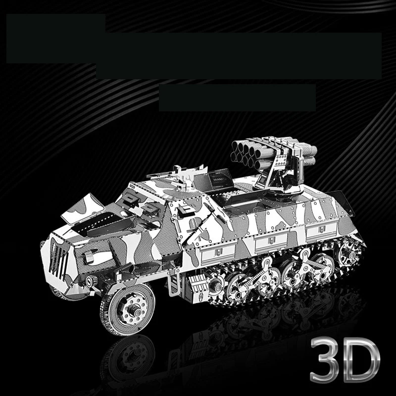 

Semi-tracked Self-propelled Rocket Launcher Tank 3D Metal Assembly Model Simulation Toy Model Collection Souvenir Decorations