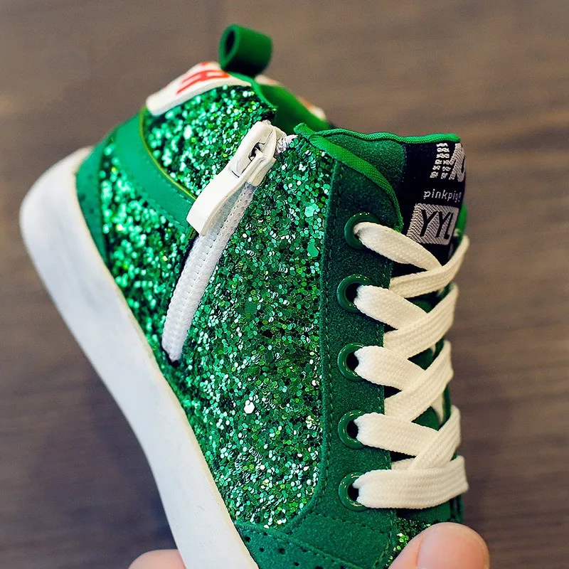 Блеск Дети Высокий Верх Мода Кроссовки 2016 Осень Мальчики Кожа Девушки