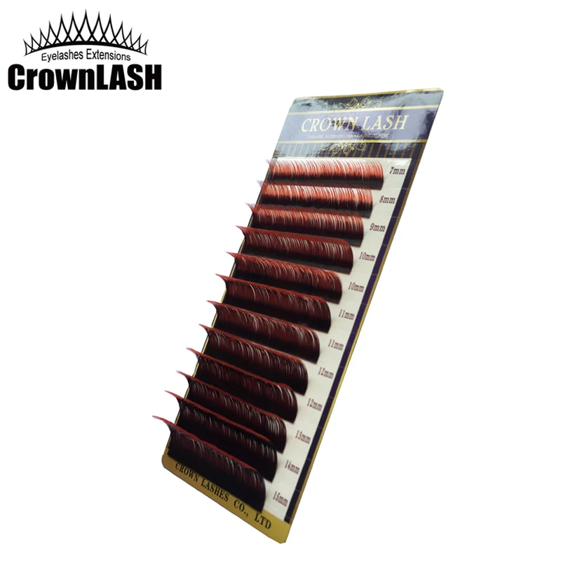 CrownLASH Омбре красный 2 тона наращивание ресниц C 0.10 0.15 7 15 мм двойной цвет ресниц|volume