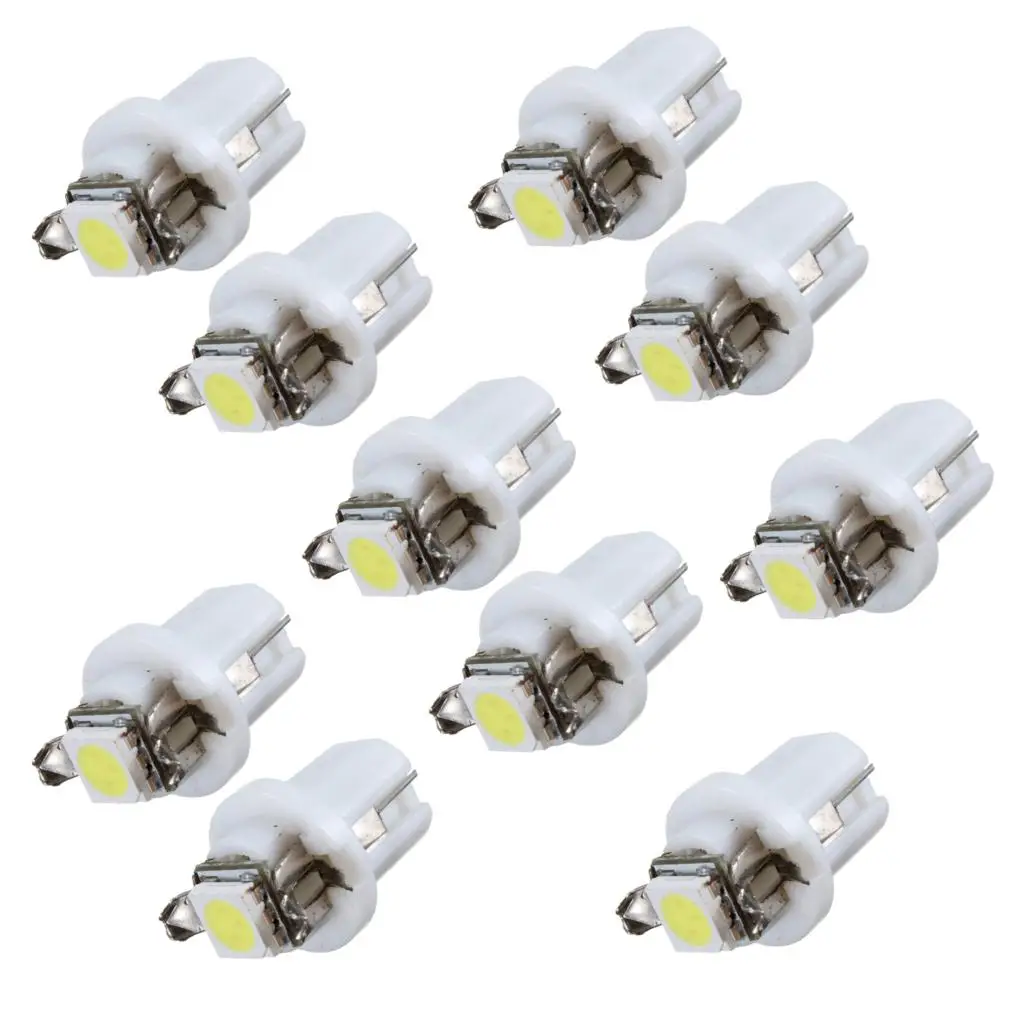 

TOYL 10* AMPOULE LED SMD COMPTEUR TABLEAU DE BORD B8-5D T5 avec support BLANC TUNING