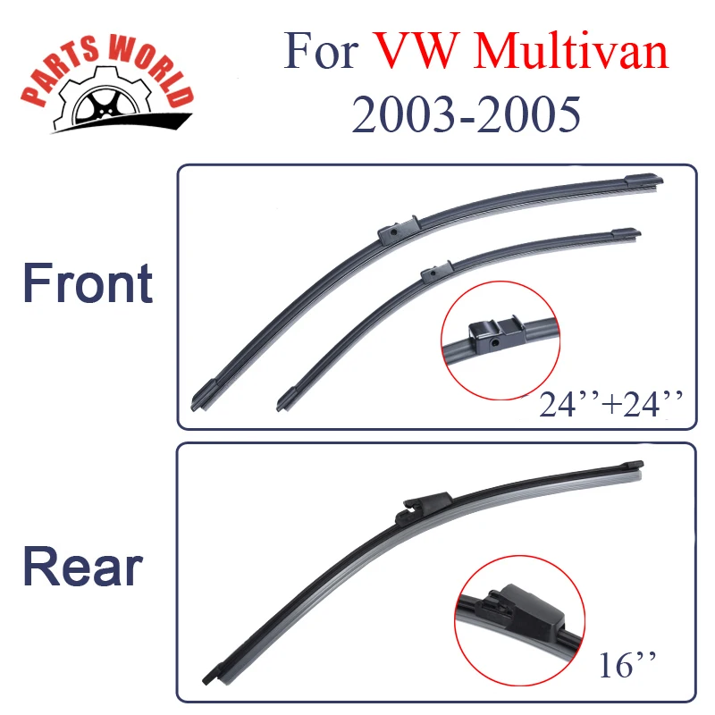 Передние и задние стеклоочистители для VW Multivan 2003 2004 2005. Стеклоочистители