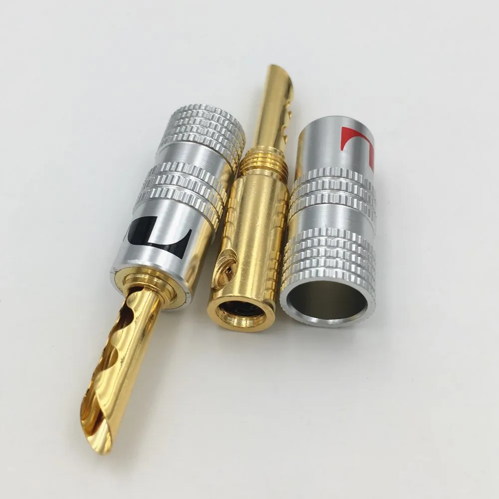 8 шт 24K позолоченный аудио Nakamichi BFA Бесшумная трубка провода 4 мм разъем для