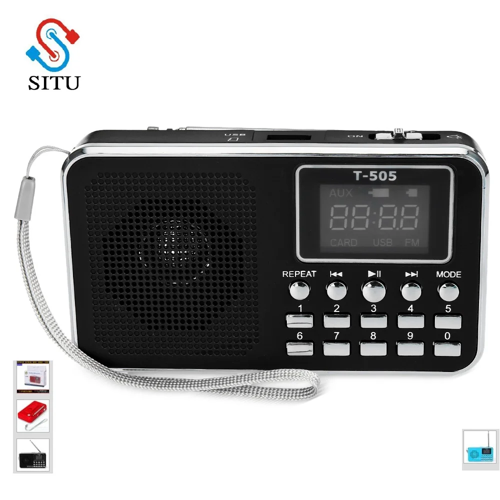 T-505 Мини цифровой светодиодный дисплей экран динамик FM Радио стерео музыка MP3 плеер со светодиодный фонарик Поддержка TF карты
