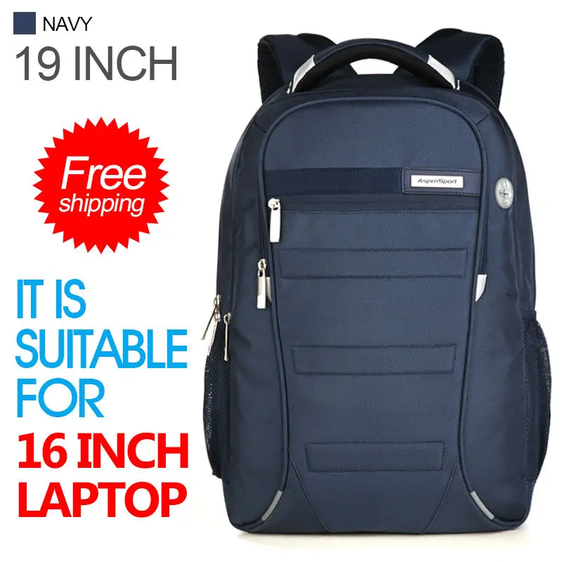 NAVY 19 AspenSport, мужские рюкзаки для ноутбука 15-17 дюймов, школьные сумки для компьютера, для мальчика, для путешествий, водонепроницаемые, противоугонные, для ноутбука, черные - Цвет: NAVY 19