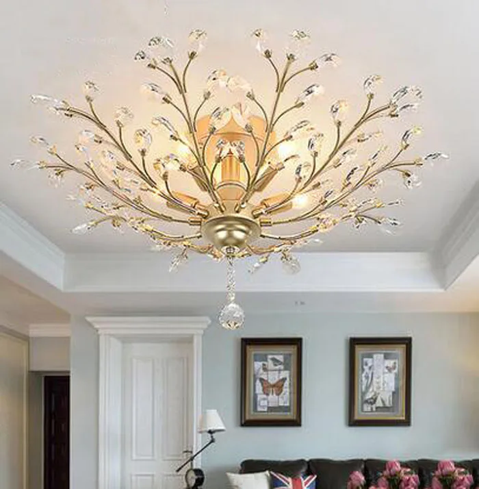 Потолочный светильник в американском стиле с железным кристаллом Роскошный