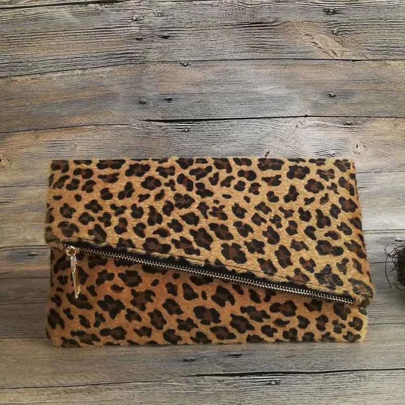 29*17 см Короткая Меховая леопардовая вечерняя сумка оптом заготовки Cheetah откидная