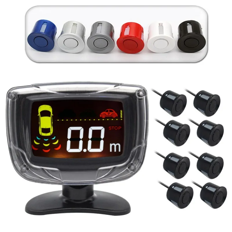 Автомобильный Подсветка Дисплей светодиодный парковка Сенсор 8 Обратный Датчик s
