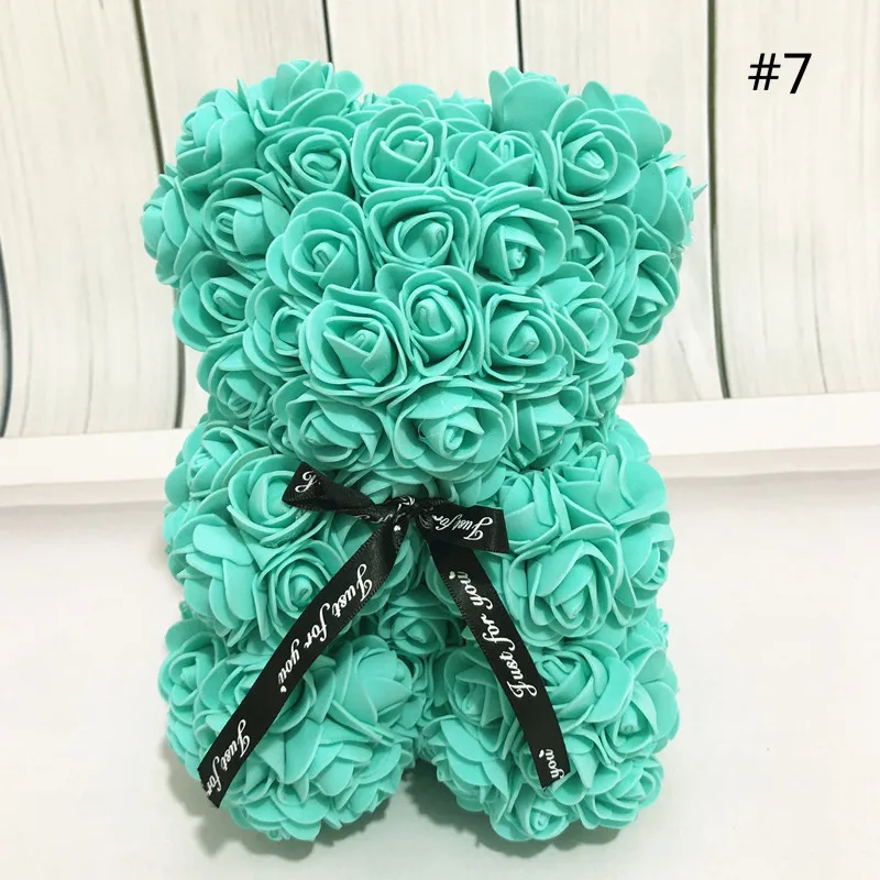 sky blue Vip Цена, Прямая 25 \ 40, красный плюшевый мишка, искусственный цветок розы, рождественские подарки для женщин, подарок на день Святого Валентина, плюшевый медведь - Цвет: sky blue
