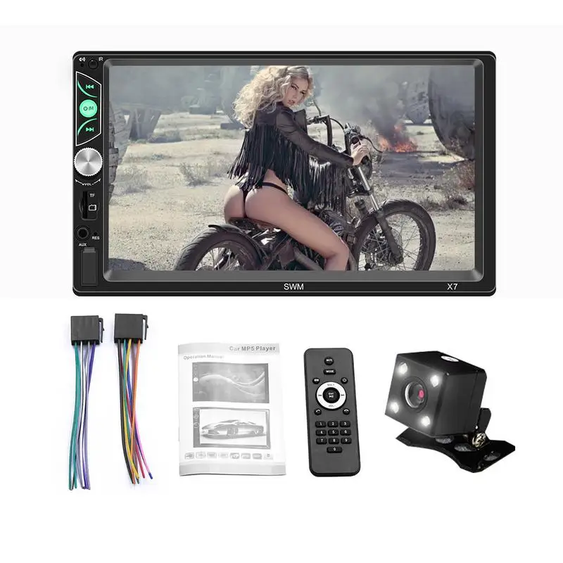 2 DIN MP5 Автомобильный плеер Bluetooth 7 дюймов сенсорный экран стерео радио с задней