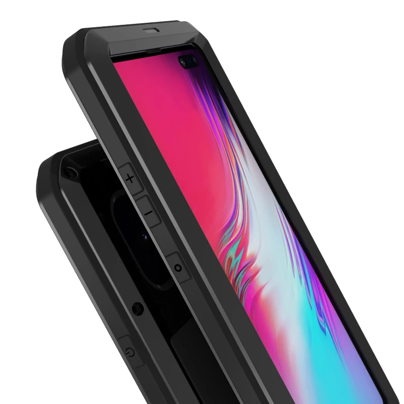 2019 S10 5G LOVE MEI мощный чехол со стеклом для Samsung Galaxy Роскошный Алюминиевый