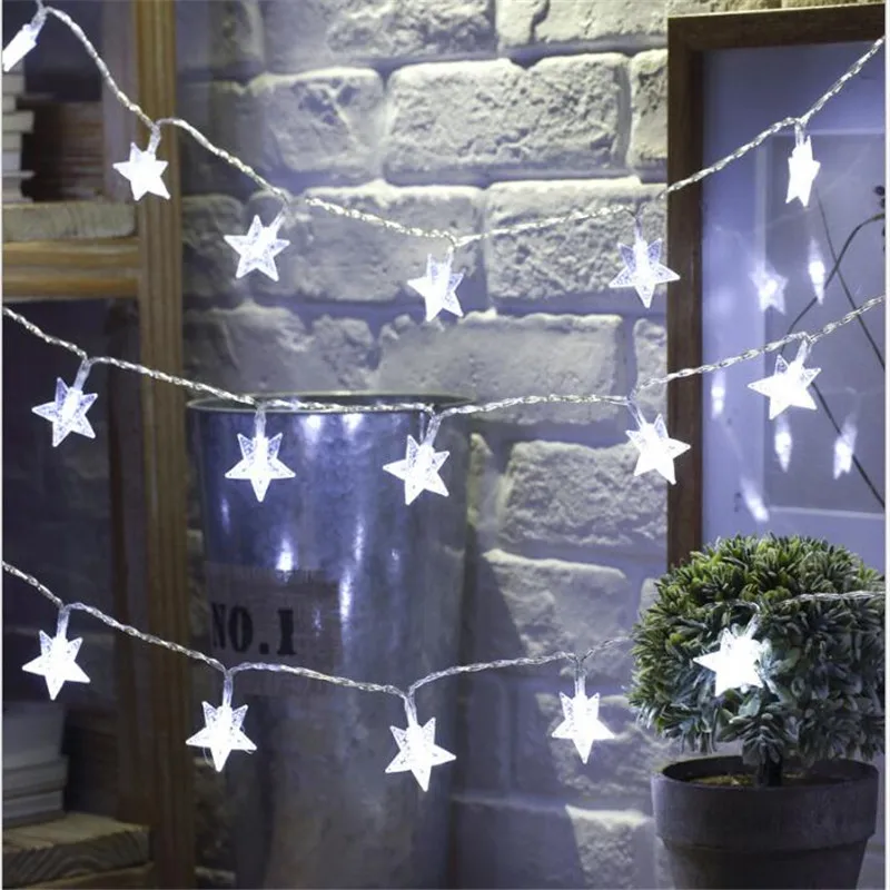 AC220V 50LED гирлянда на медной проволоке со звездами светодиодные сказочные огни