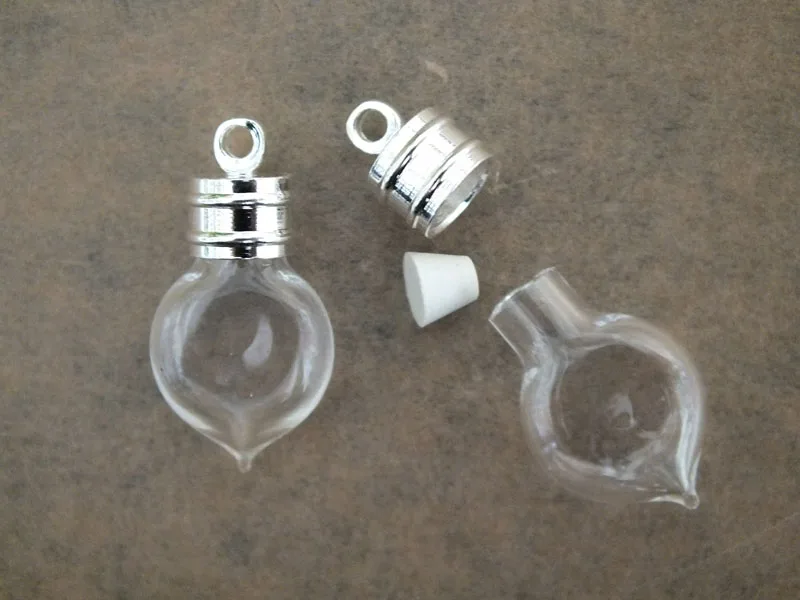 

6mmDiy heart mini glass pendant ,26x13mm