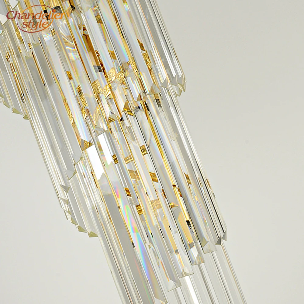 

Modern Big Crystal Chandelier Lighting Luxury Large LED Staircase Chandelier Lighting Fixture Villa Stairwell Chandelier Light