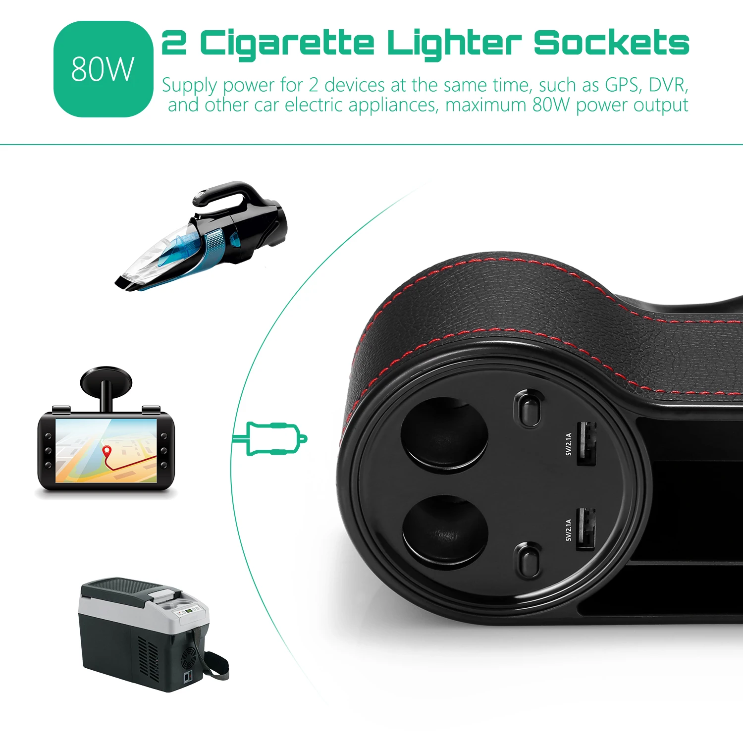 Ящик для хранения автомобильных сидений с двумя usb портами зарядки в режиме