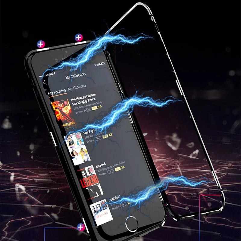 Магнитный поглощающий чехол JKING для телефона iPhone X 8 магнитный из закаленного