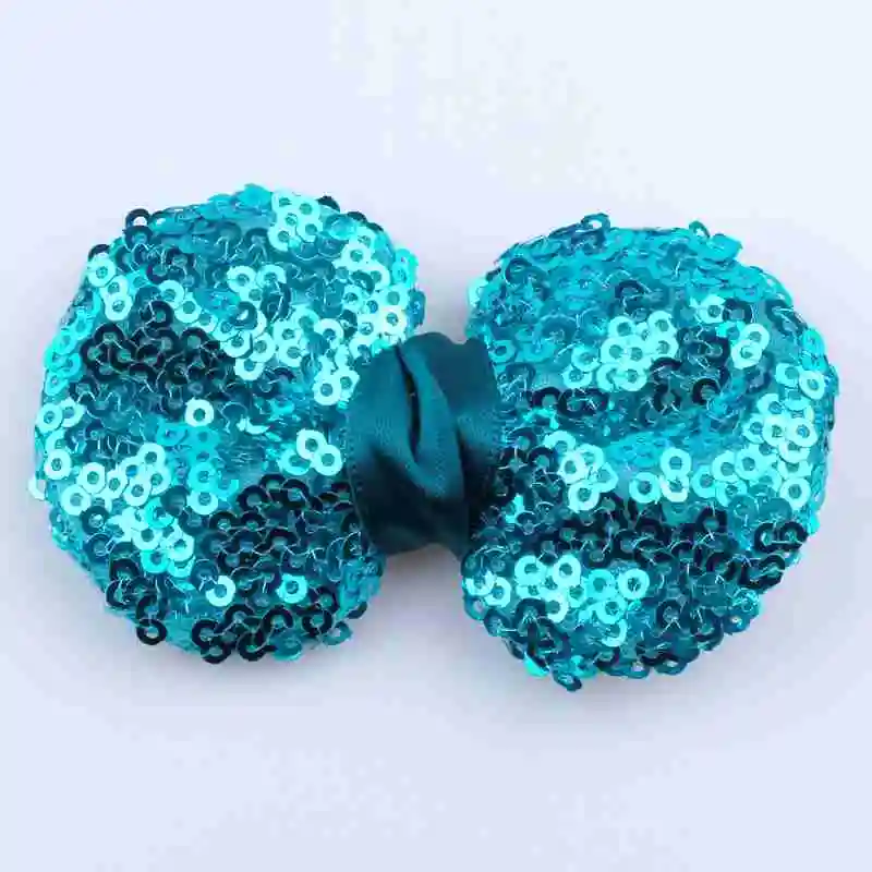 Turquoise 10 шт. 7,8 см Новые сверкающие, с блестками банты для волос для галстуков блестящая аппликация бант для головы одежда принцессы - Цвет: Turquoise