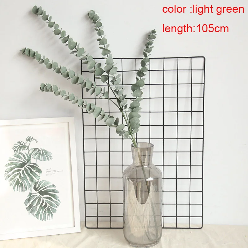 105cm light green Моделирование зеленые листья Искусственный пластик эвкалипт ветка дерева для Рождество Свадебные искусственный цветок для декорирования - Цвет: 105cm light green