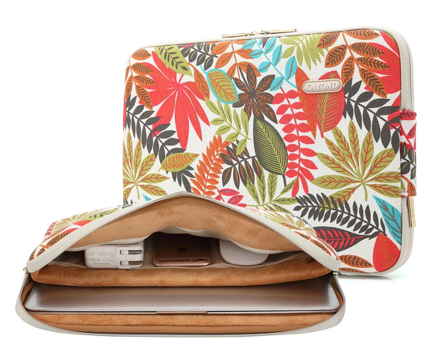 Waterproof Canvas Printing Women Men Sleeve Laptop Bag For Macbook Air 13 Pro 11 12 14 15 Case For Xiaomi Asus Lenovo Cover
