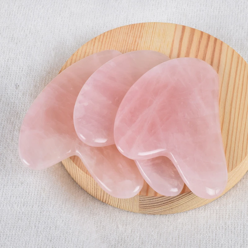 Gua Sha Набор подарочных коробок для инструментов, натуральный розовый кварц, драгоценный камень для спа-иглоукалывания, выскабливающий камень, нефрит, исцеляющий драгоценный камень, массаж
