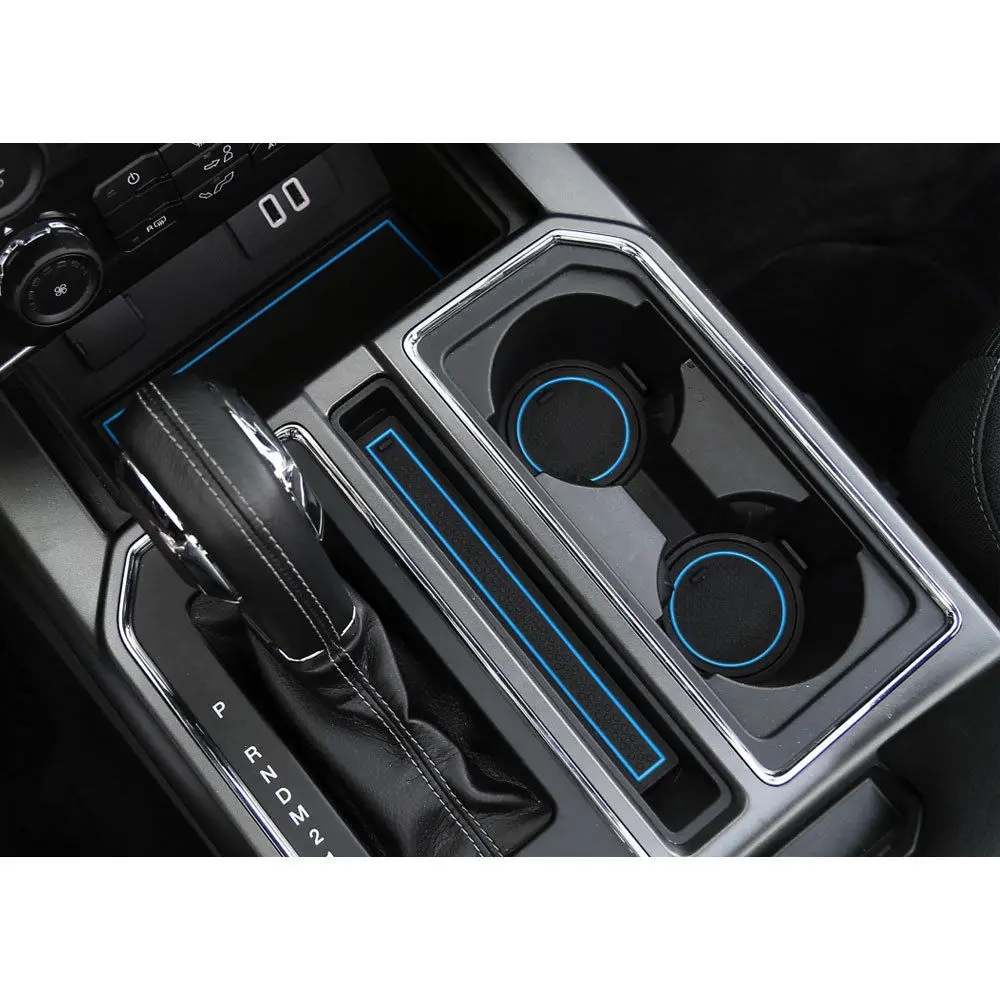

Fit For Ford F-150 F150 2015-2016 29Pcs/Set Car Cup Mat Anti-Slip Anti Non Slip Gate Slot Pad Black Red Blue Color Car-Styling