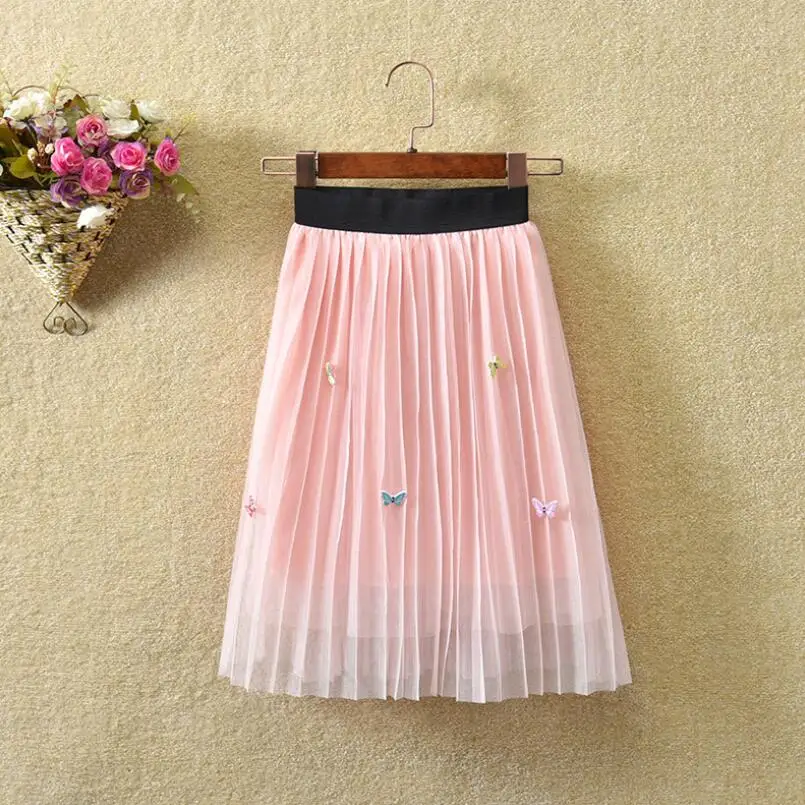 Плиссированные юбки пачки для маленьких девочек сетчатая юбка пачка с рисунком